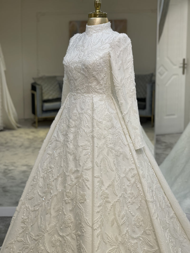tesettur-abiye-Couture Lezli Tesettür Gelinlik-ModaZehrada