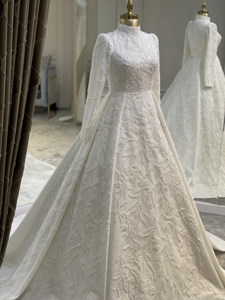 tesettur-abiye-Couture Lezli Tesettür Gelinlik-ModaZehrada