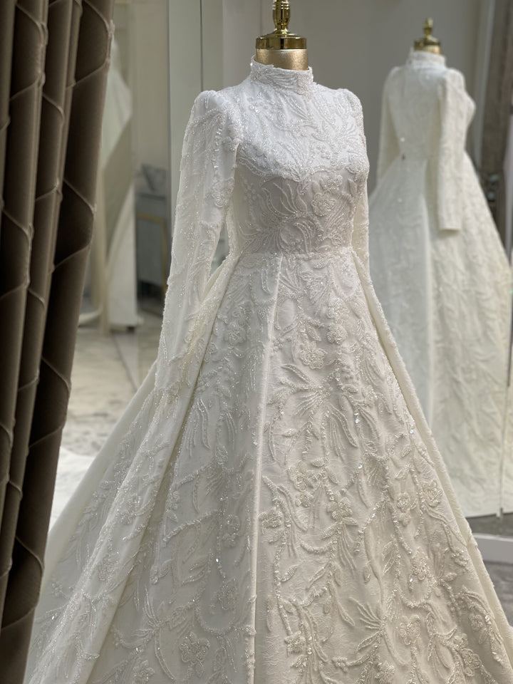 tesettur-abiye-Couture Lezli Tesettür Gelinlik-ModaZehrada