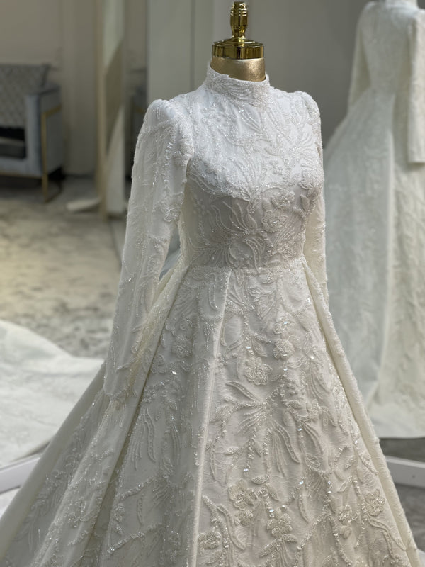 tesettur-abiye-Couture Lezli Tesettür Gelinlik-ModaZehrada