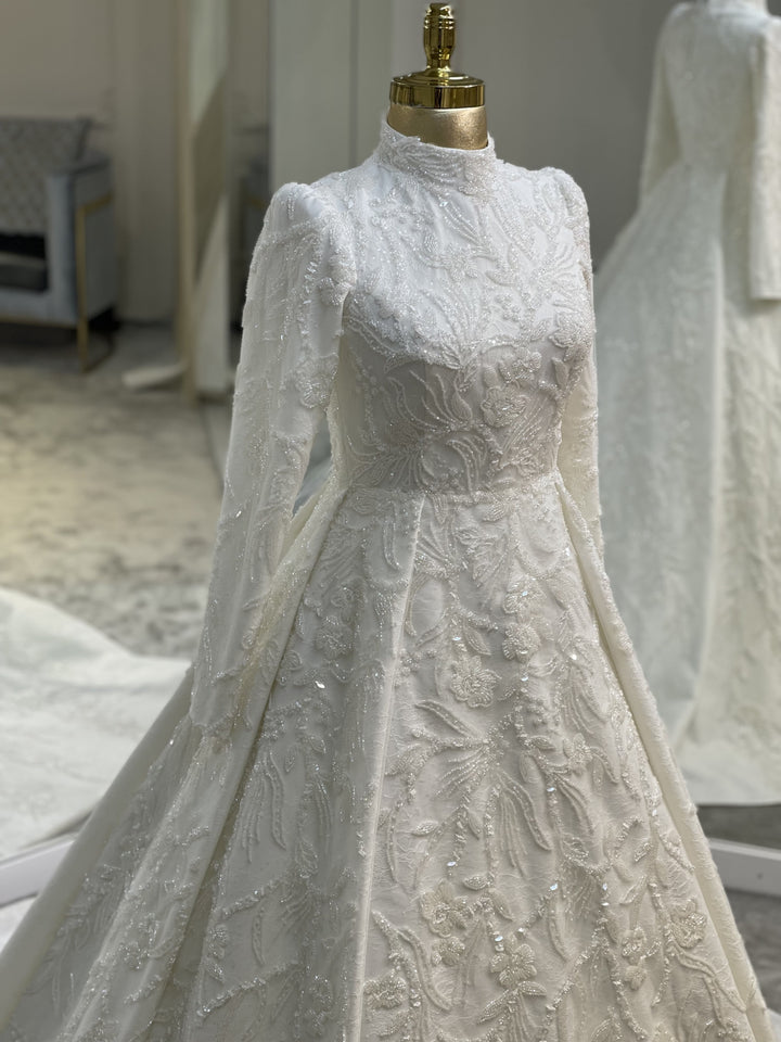 tesettur-abiye-Couture Lezli Tesettür Gelinlik-ModaZehrada