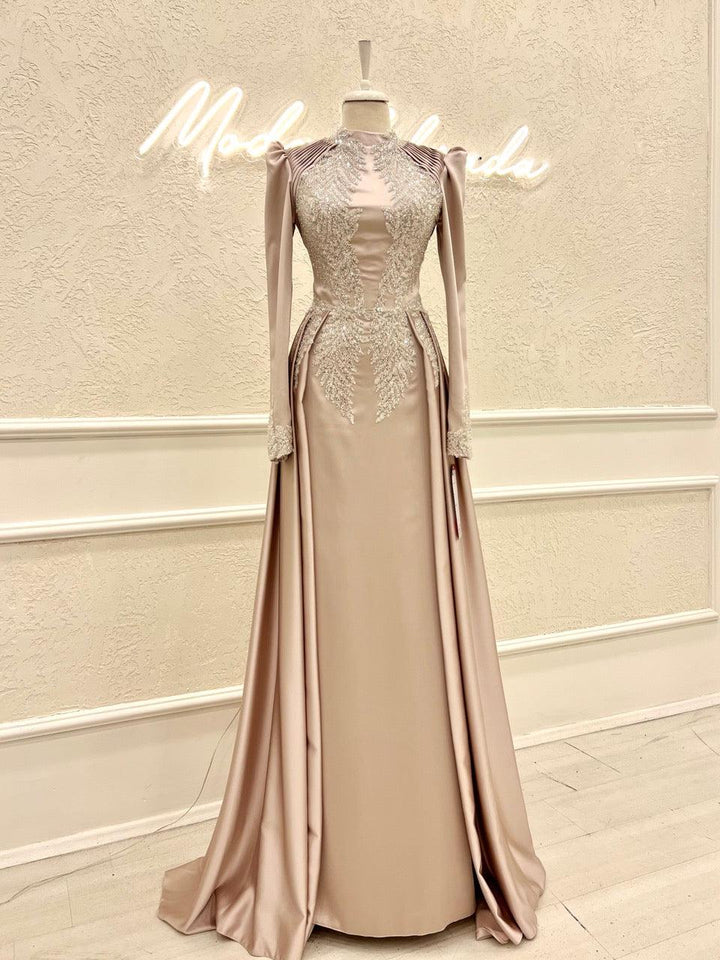 tesettur-abiye-Couture Simone Plisesiz Tesettür Abiye-ModaZehrada
