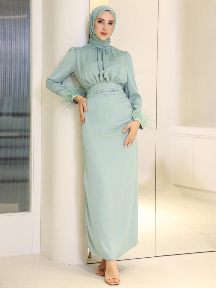 tesettur-abiye-Saten Amanda Tesettür Abiye-ModaZehrada